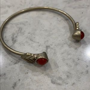 Gold and orange cuff bracelet